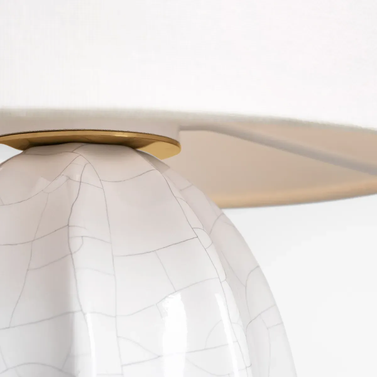 Melanie Cordless Table Lamp - Crackled Ivory, Ceramic