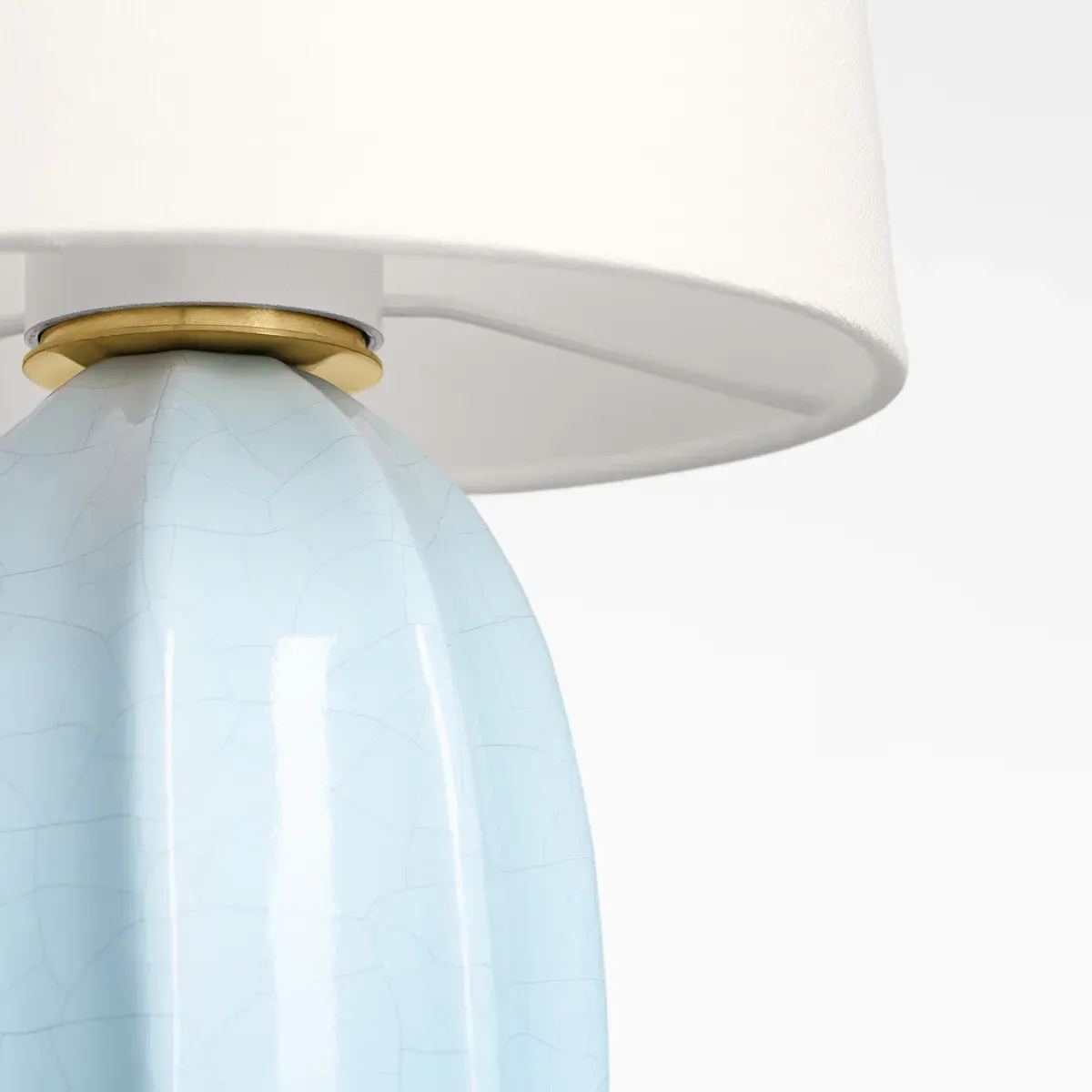 Melanie Cordless Table Lamp - Crackled Moonseed, Ceramic