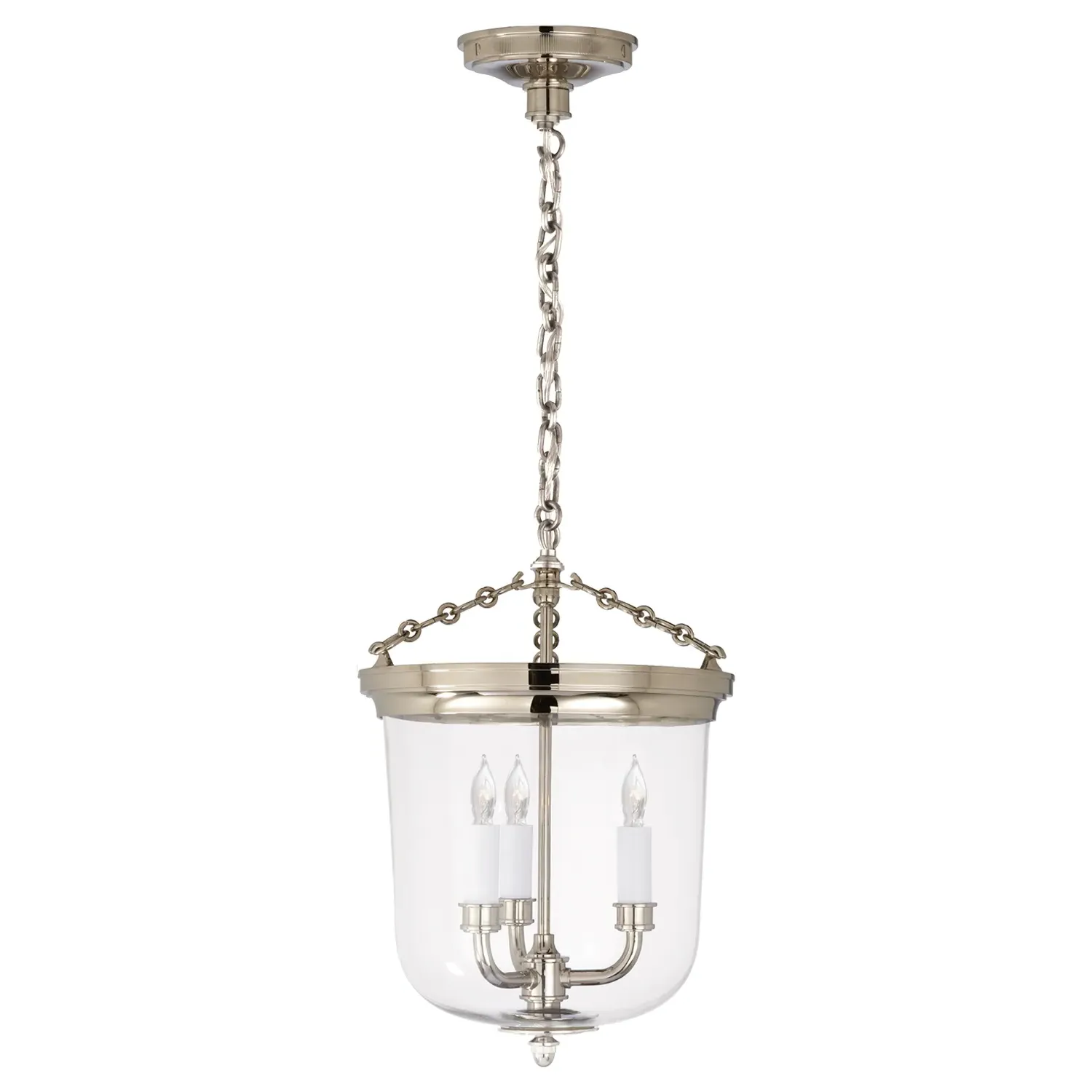 Merchant Lantern Pendant - Polished Nickel, Glass