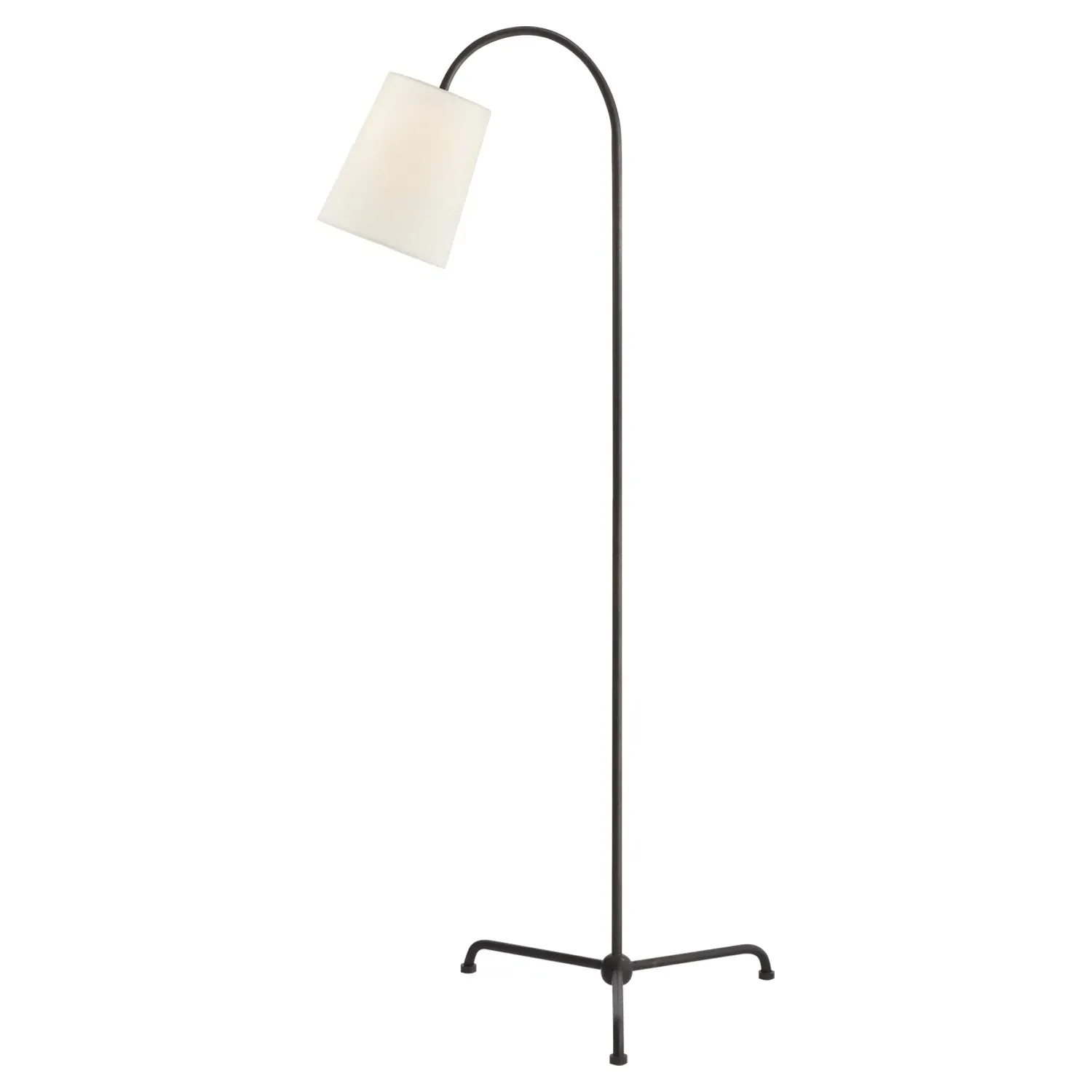 Mia Arched Floor Lamp - Aged Iron, Linen image