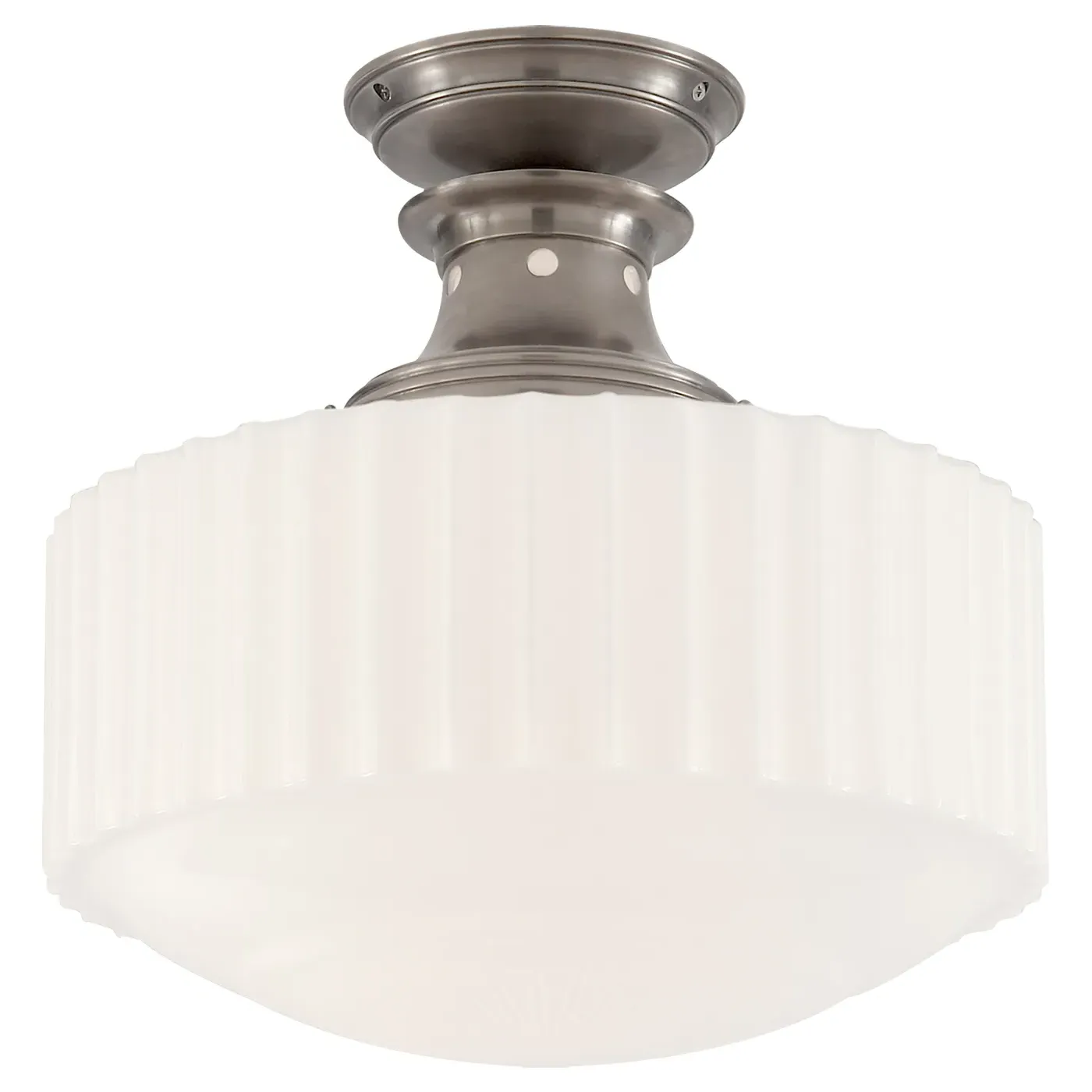 Milton Road Flush Mount - Antique Nickel, Metal and Glass