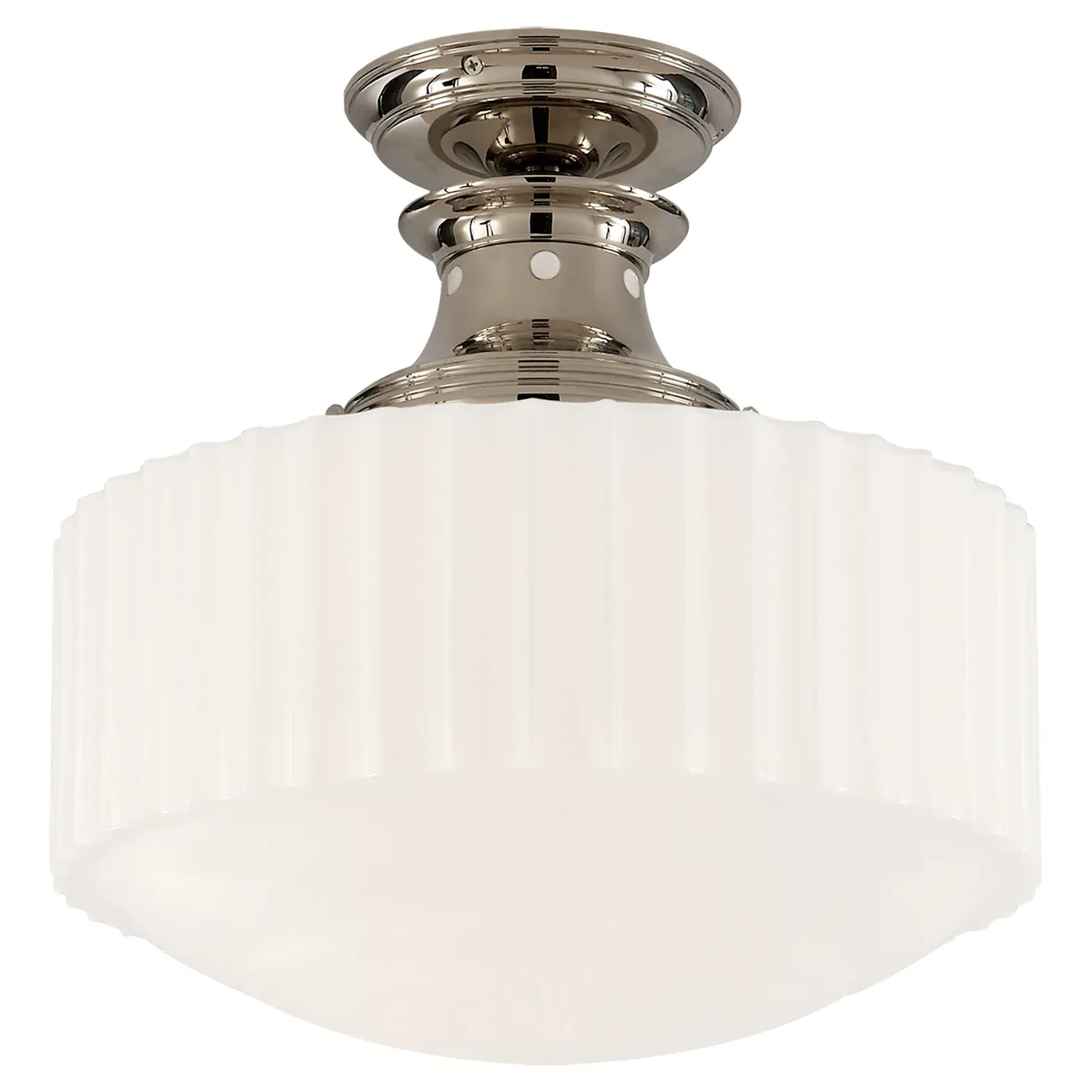 Milton Road Flush Mount - Polished Nickel, Metal and Glass