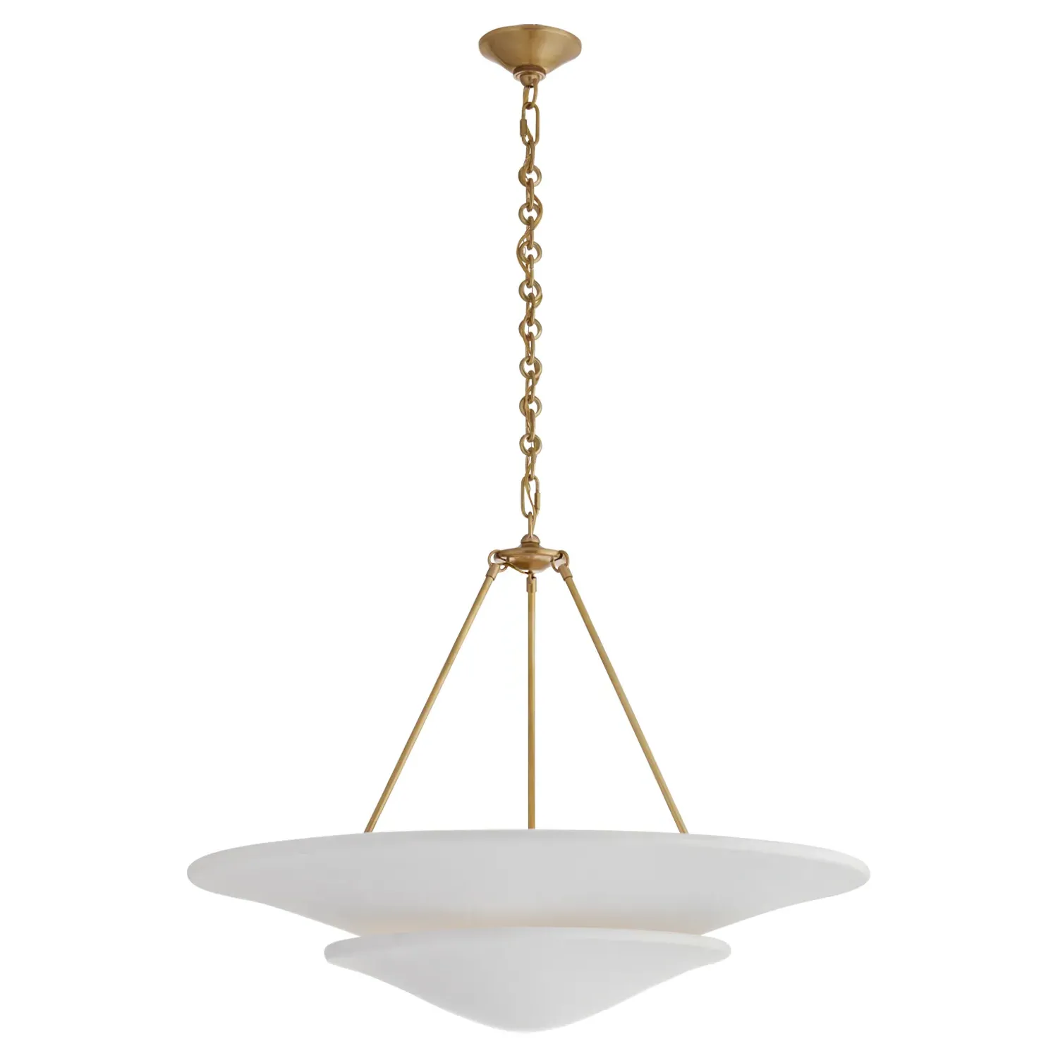 Mollino Large 2 Tier Chandelier - Antique Brass, Metal