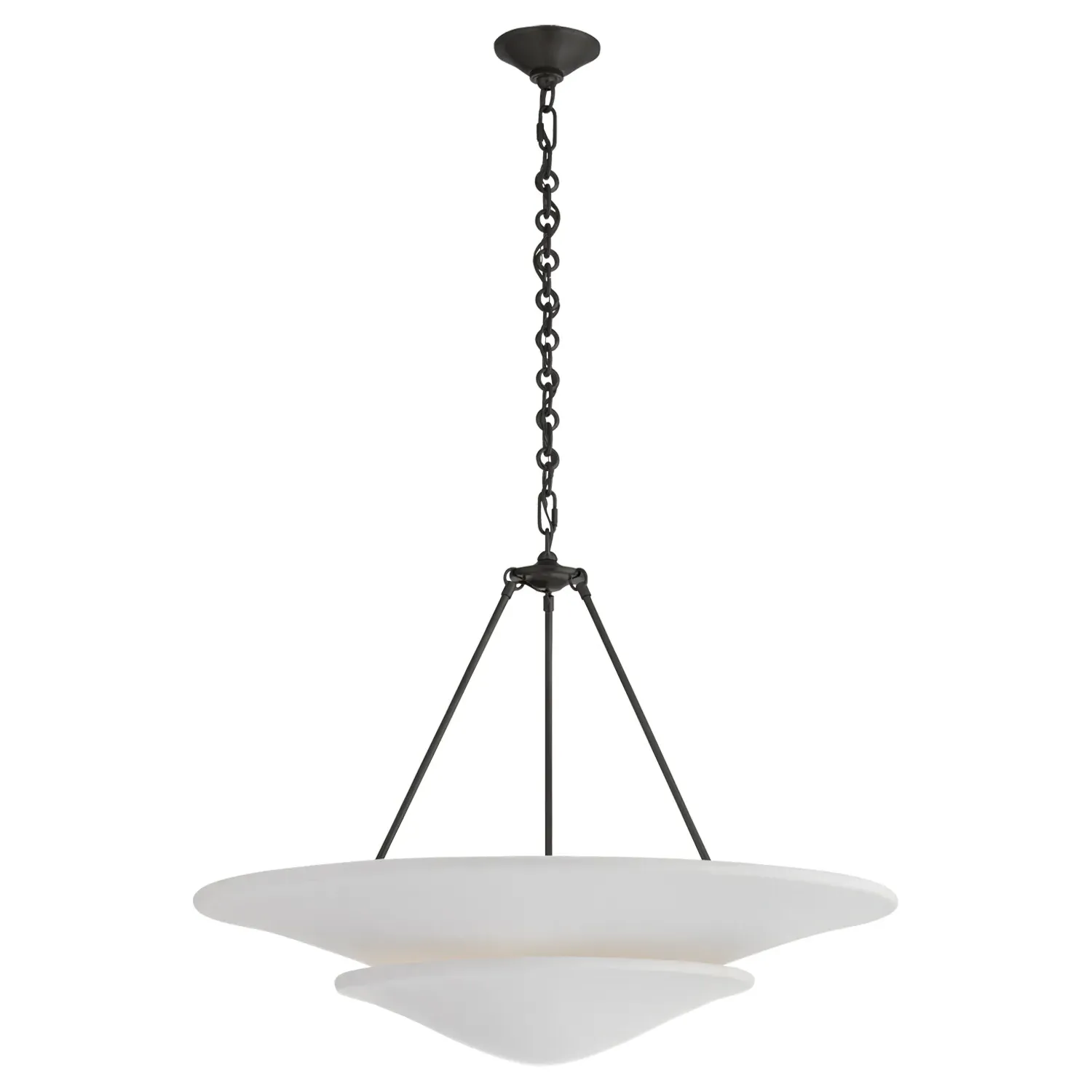 Mollino Large 2 Tier Chandelier - Bronze, Metal