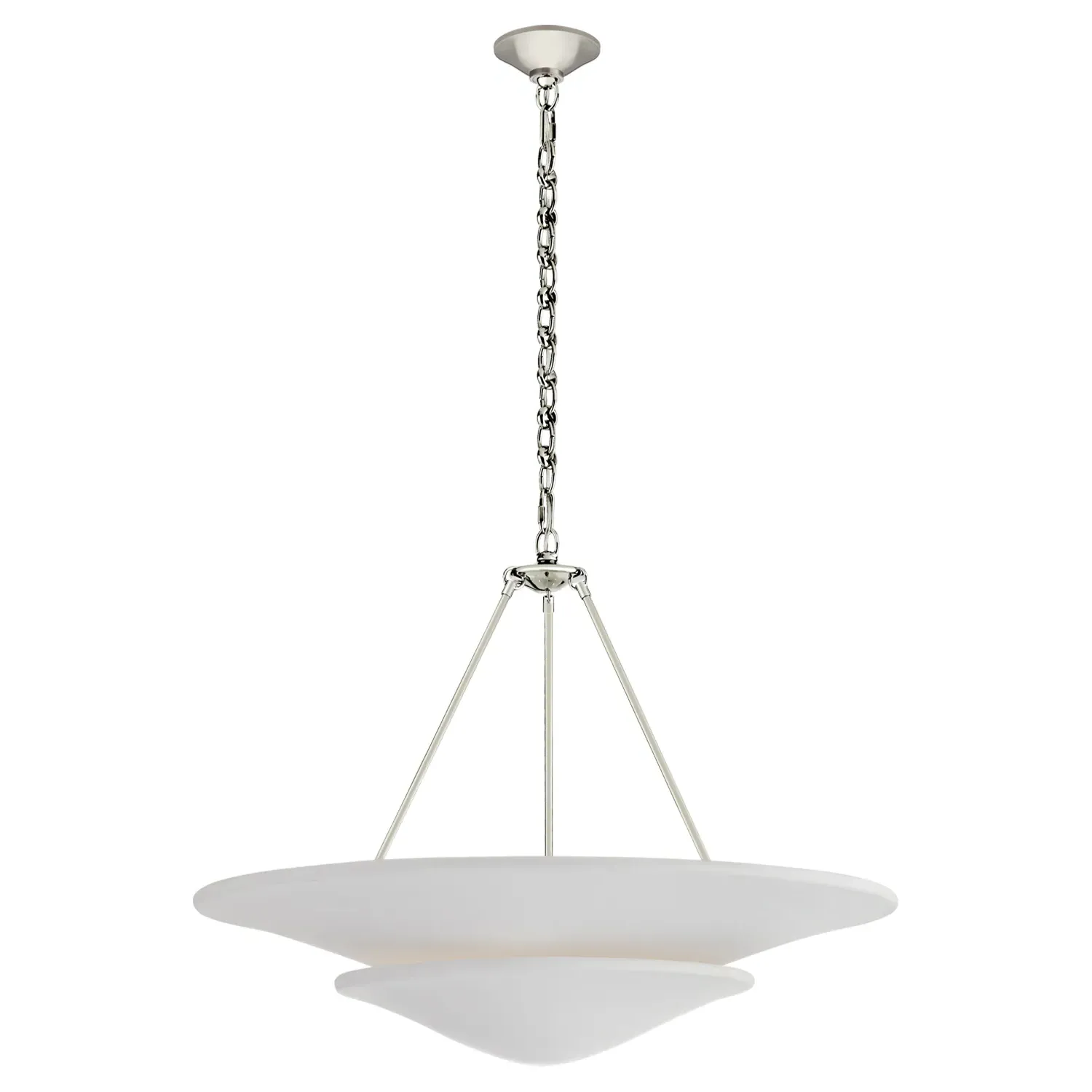 Mollino Large 2 Tier Chandelier - Polished Nickel, Metal