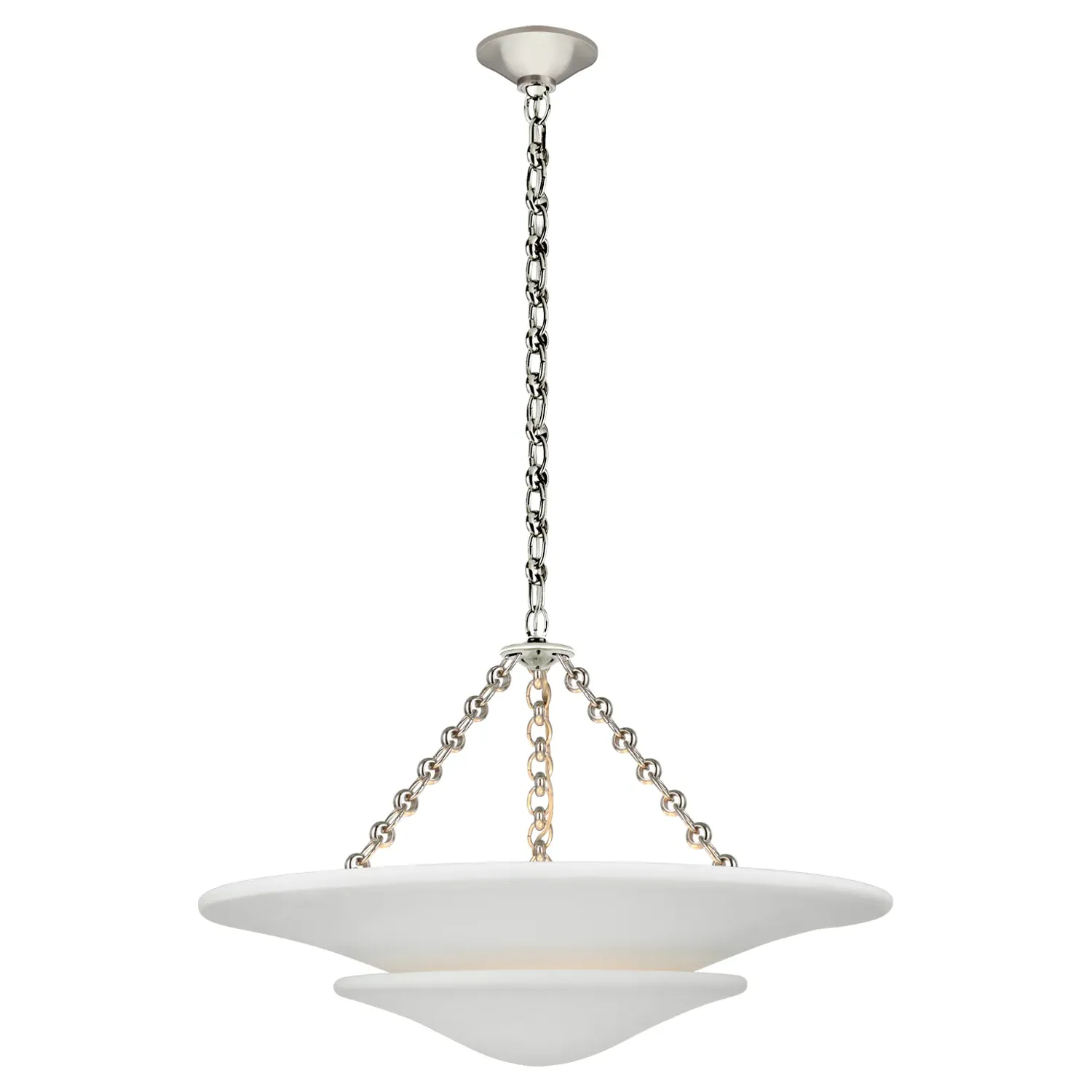Mollino Medium 2 Tier Chandelier - Polished Nickel, Metal