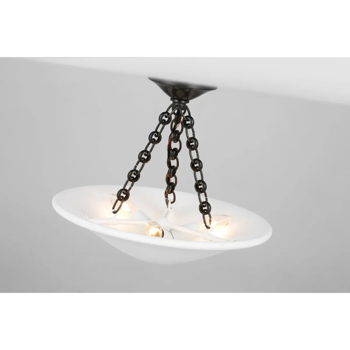 Mollino Round Semi Flush Mount - Bronze, Metal