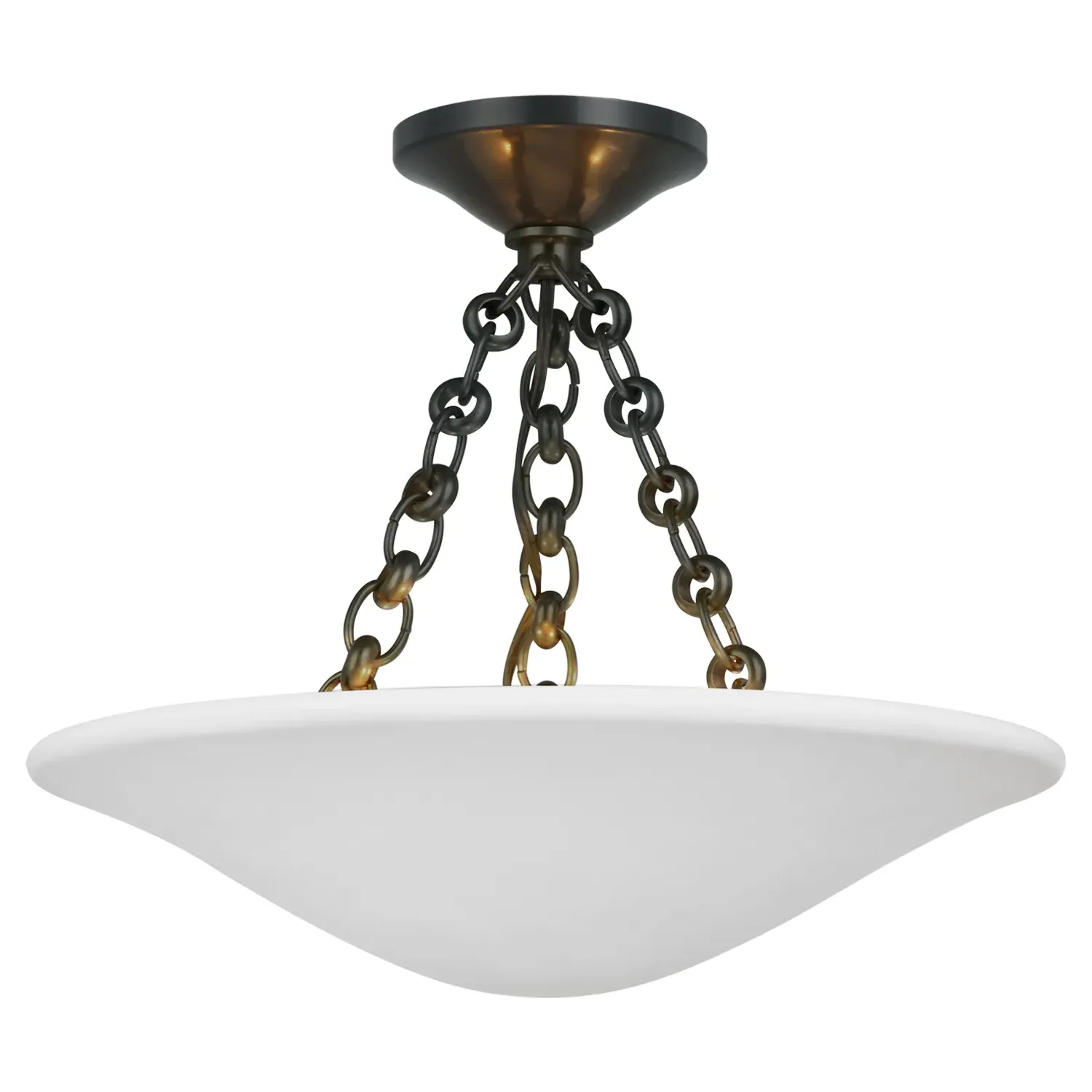 Mollino Round Semi Flush Mount - Bronze, Metal image