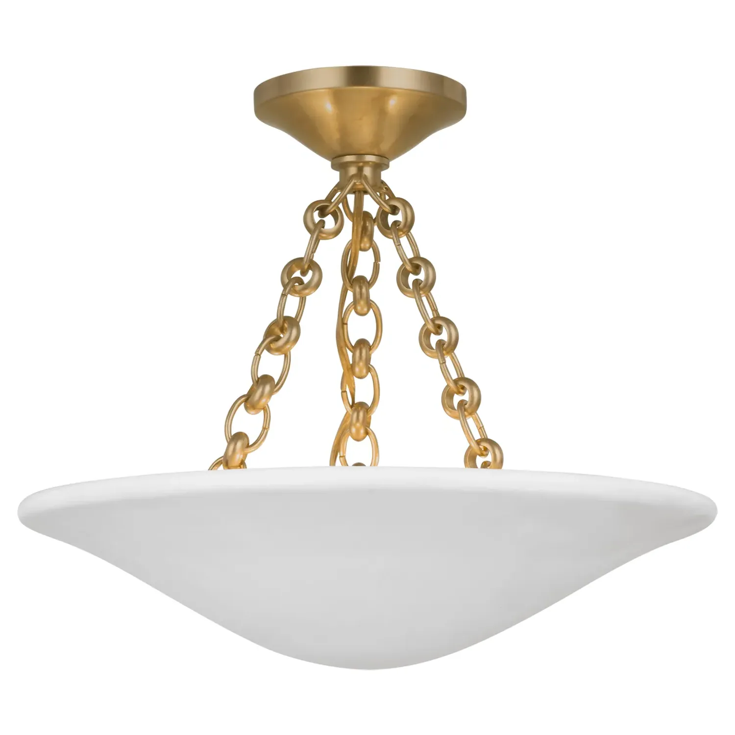 Mollino Semi Flush Mount - Antique Brass, Metal