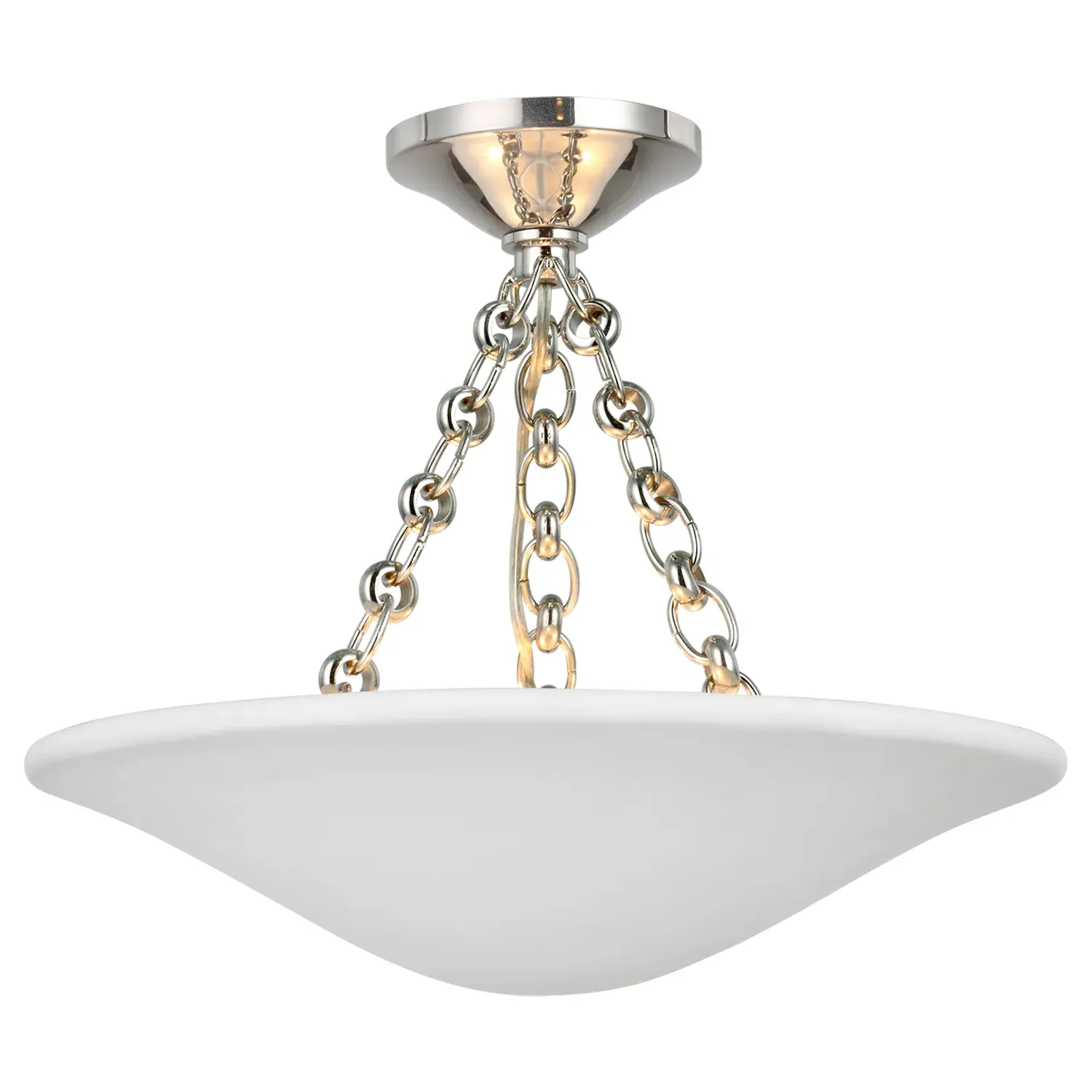 Mollino Semi Flush Mount - Polished Nickel, Metal
