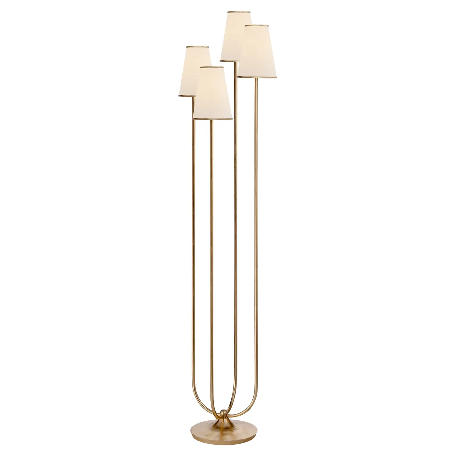 Montreuil Floor Lamp with Linen Shade - Gild, Metal