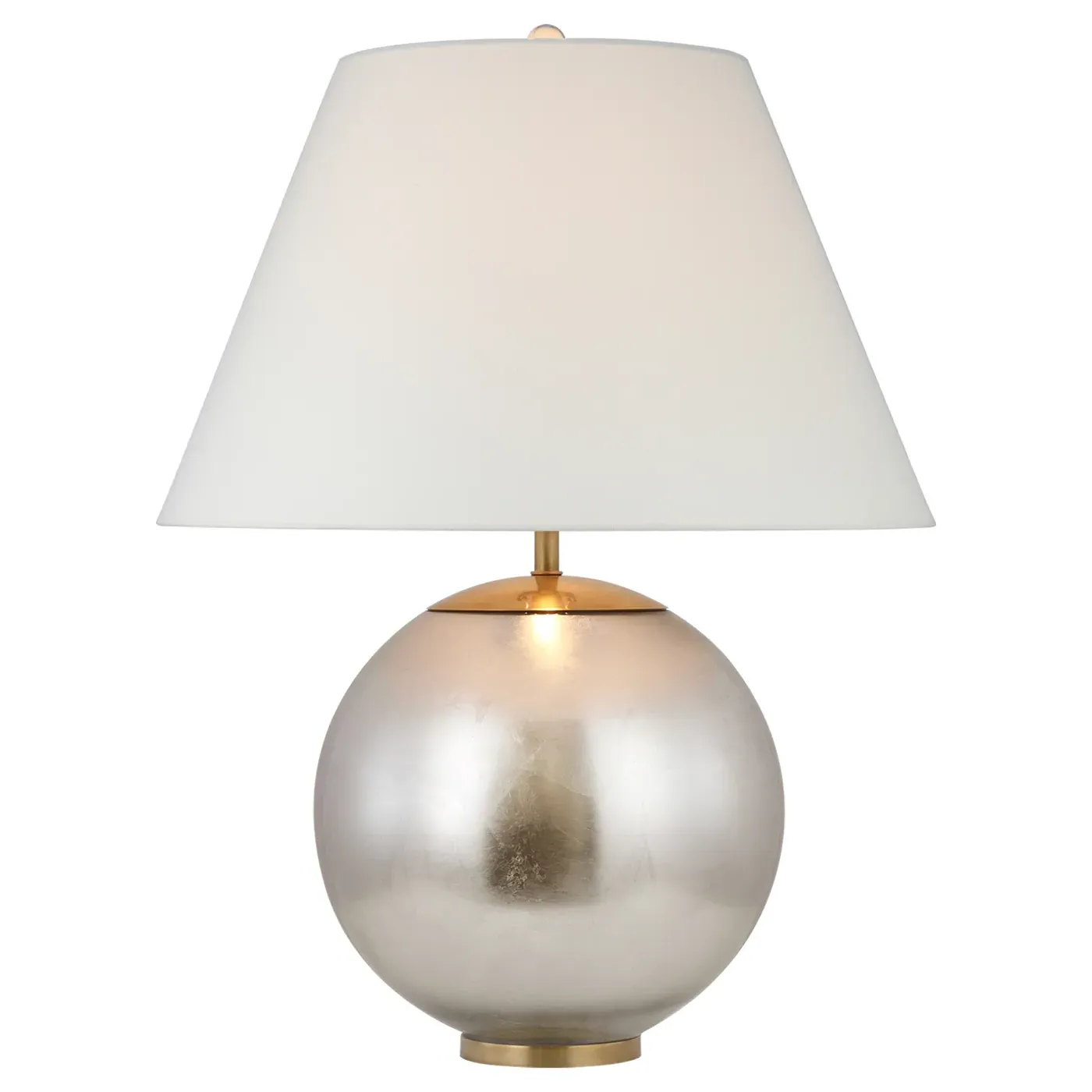 Morton Large Bedside Table Lamp - Silver Leaf, Metal