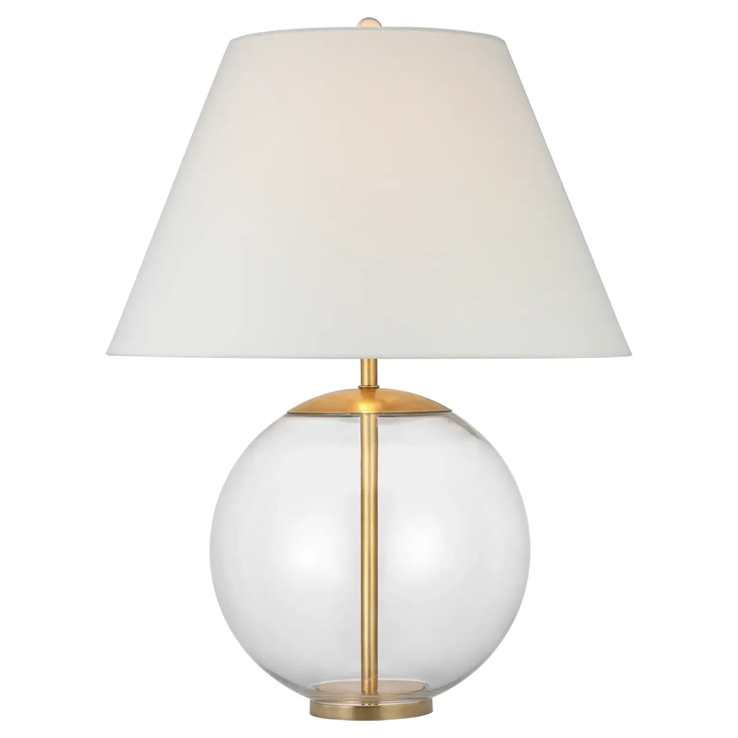 Morton Large Table Lamp with Linen Shade - Clear, Glass image