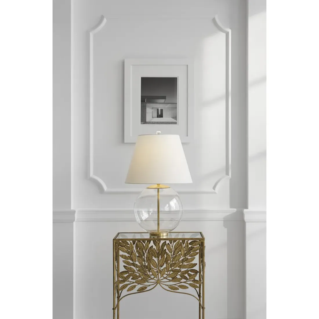 Morton Small Bedside Table Lamp - Clear, Glass