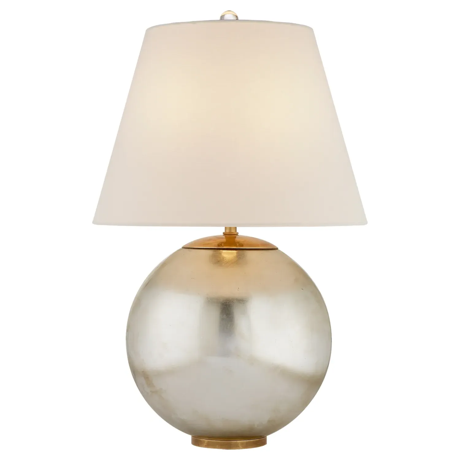 Morton Small Bedside Table Lamp - Silver Leaf, Metal