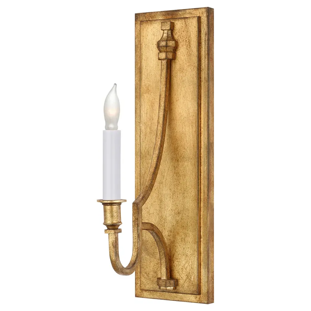 Mykonos Candle Wall Sconce - Gilded Iron