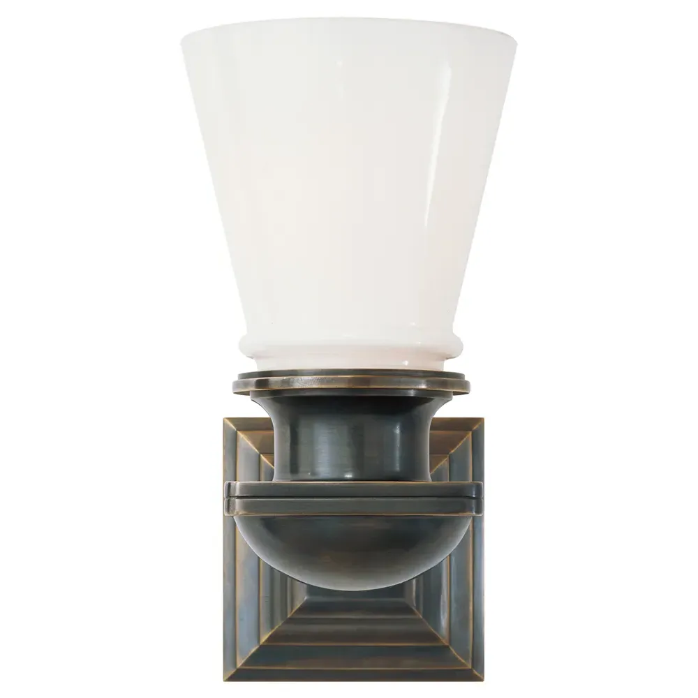 New York Subway Single Light Sconce - Bronze, Metal image