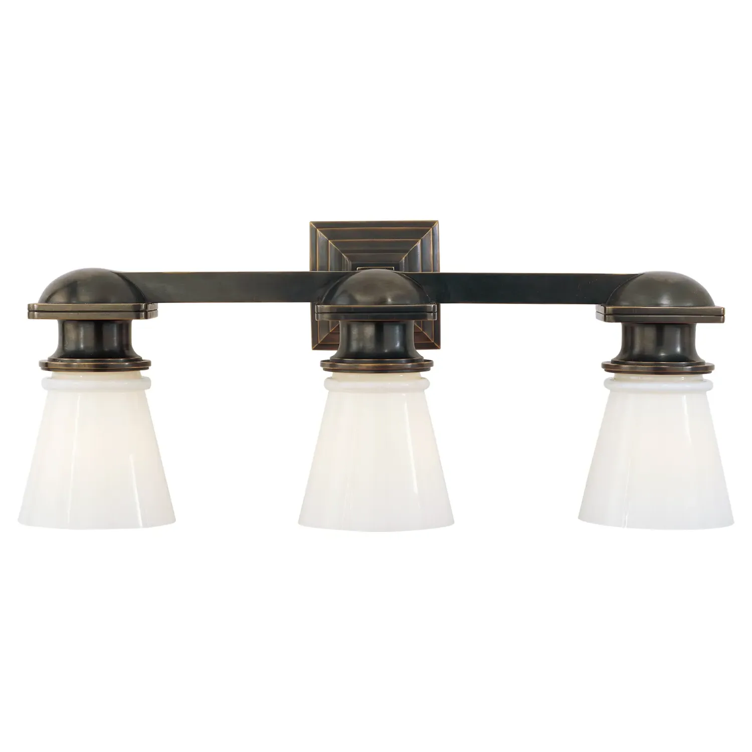 New York Subway Triple Light Sconce - Bronze, Metal