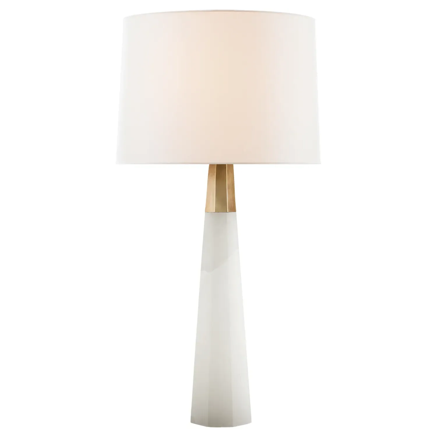 Olsen Buffet Table Lamp - Alabaster, Antique Brass