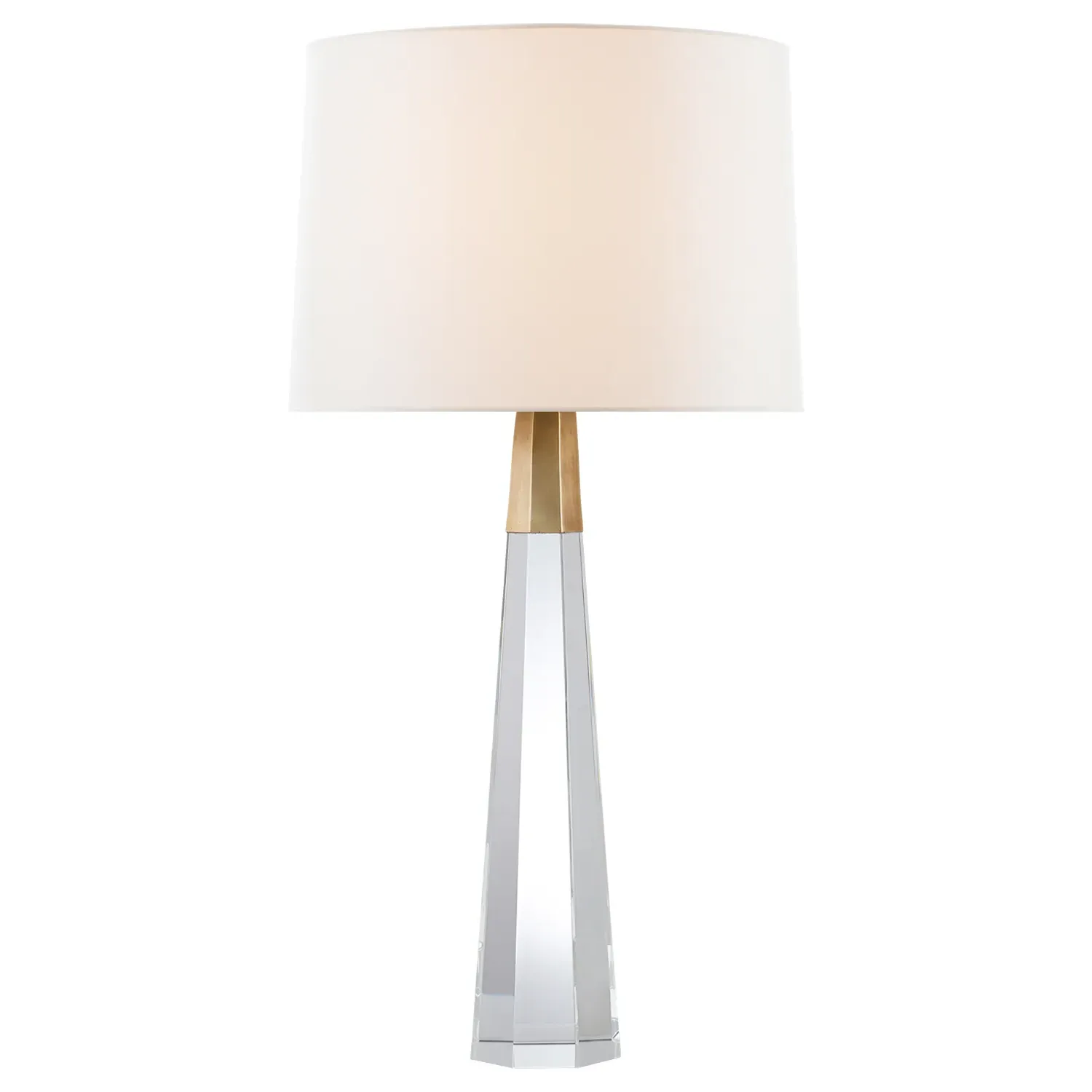 Olsen Buffet Table Lamp - Crystal, Antique Brass