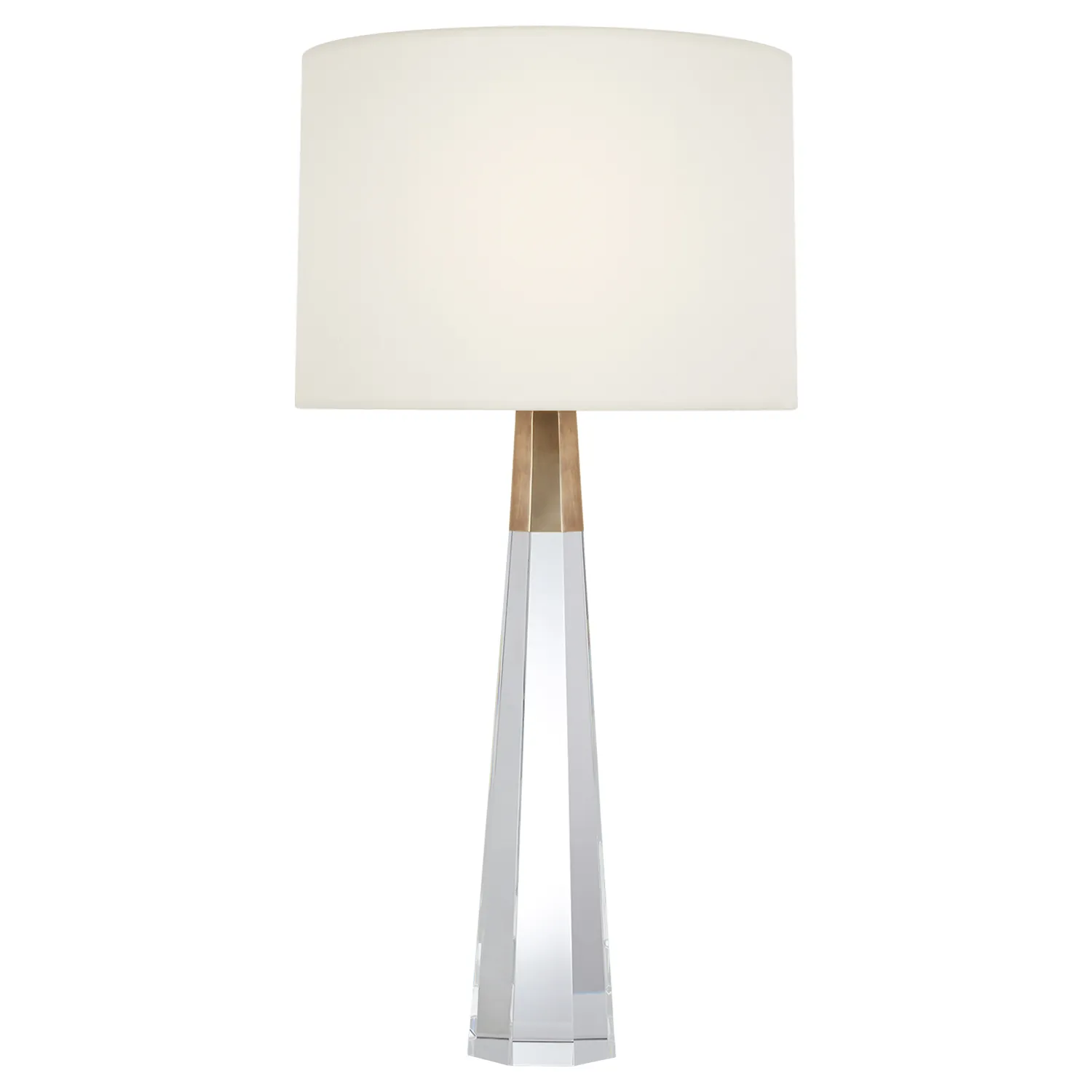 Olsen Cordless Table Lamp - Crystal, Antique Brass