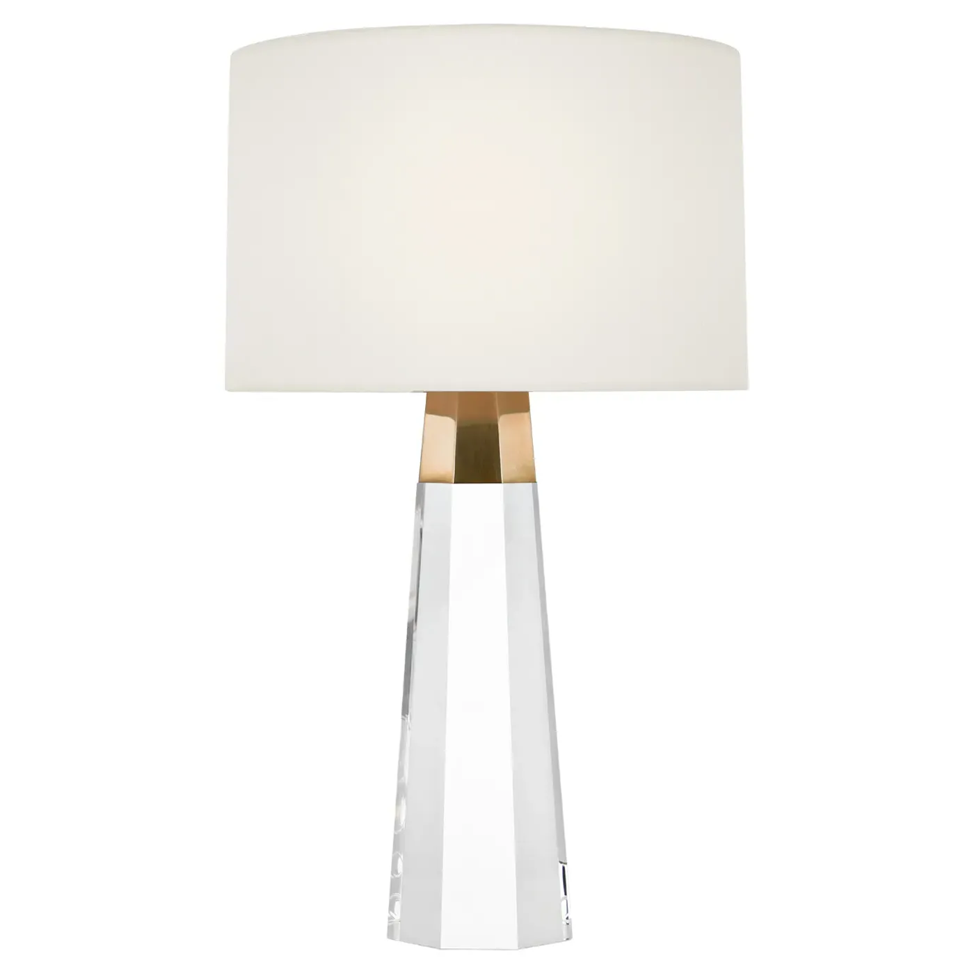 Olsen Cordless Table Lamp - Crystal, Antique Brass image