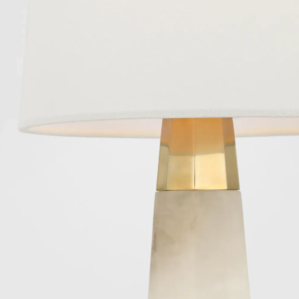 Olsen Cordless Table Lamp - White Alabaster