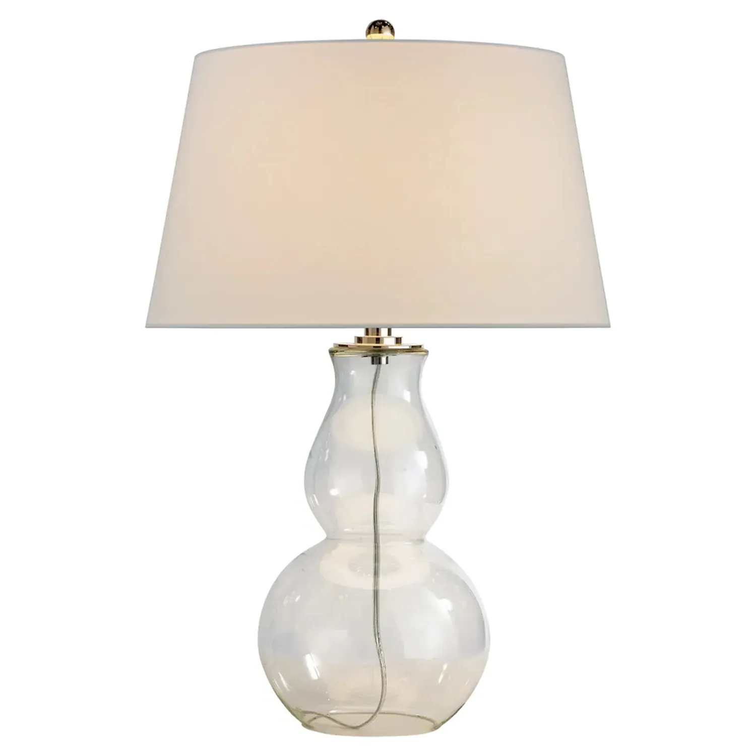 Open Bottom Gourd Bedside Table Lamp - Linen, Glass image