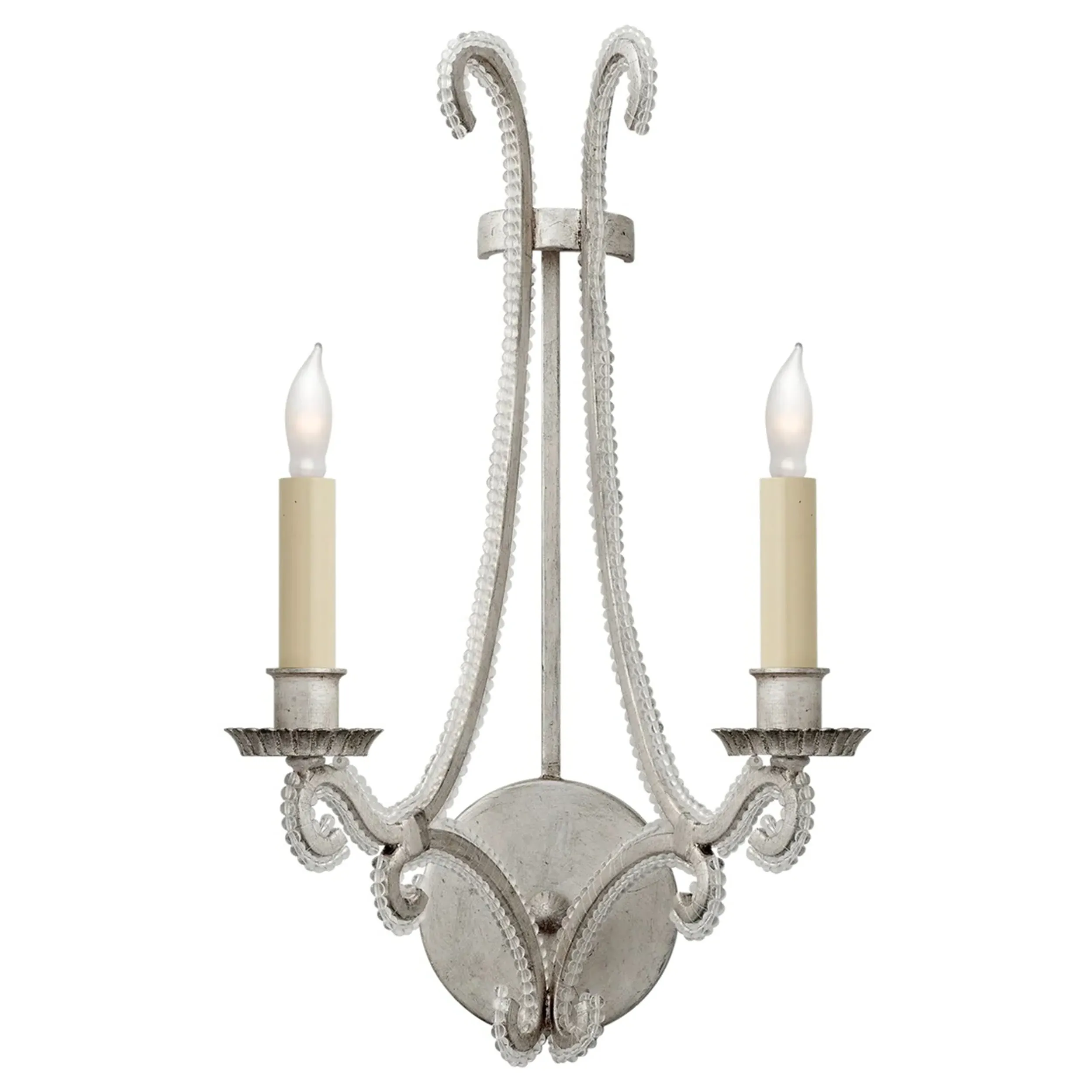 Oslo Glass Candle Wall Sconce - Burnished Silver Leaf, Metal image