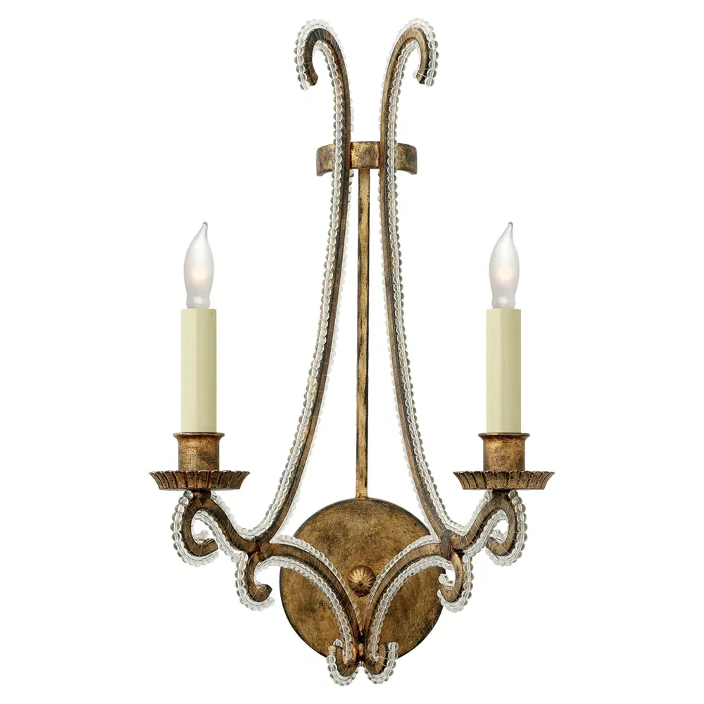 Oslo Glass Candle Wall Sconce - Gilded Iron