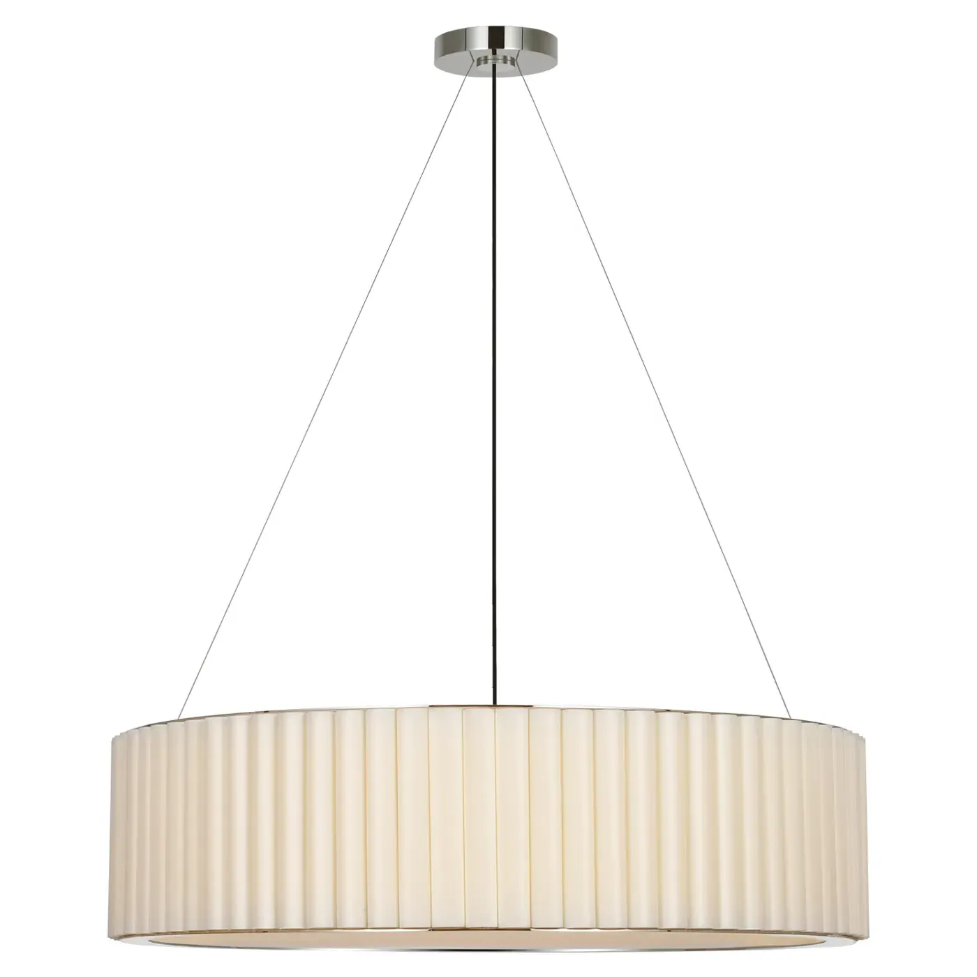 Palati Extra Large Pendant Light - Polished Nickel, Linen