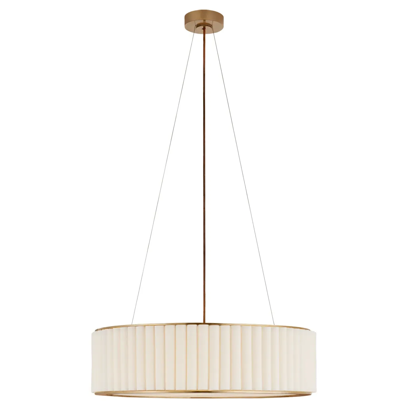 Palati Large Pendant Light - Antique Brass, Linen image