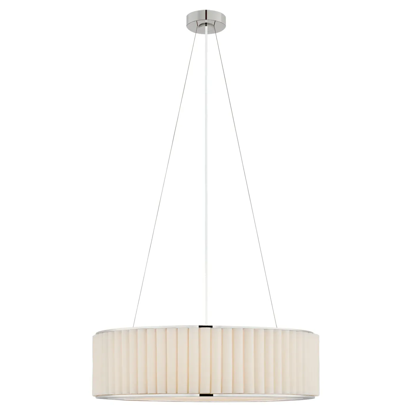 Palati Large Pendant Light - Polished Nickel, Linen