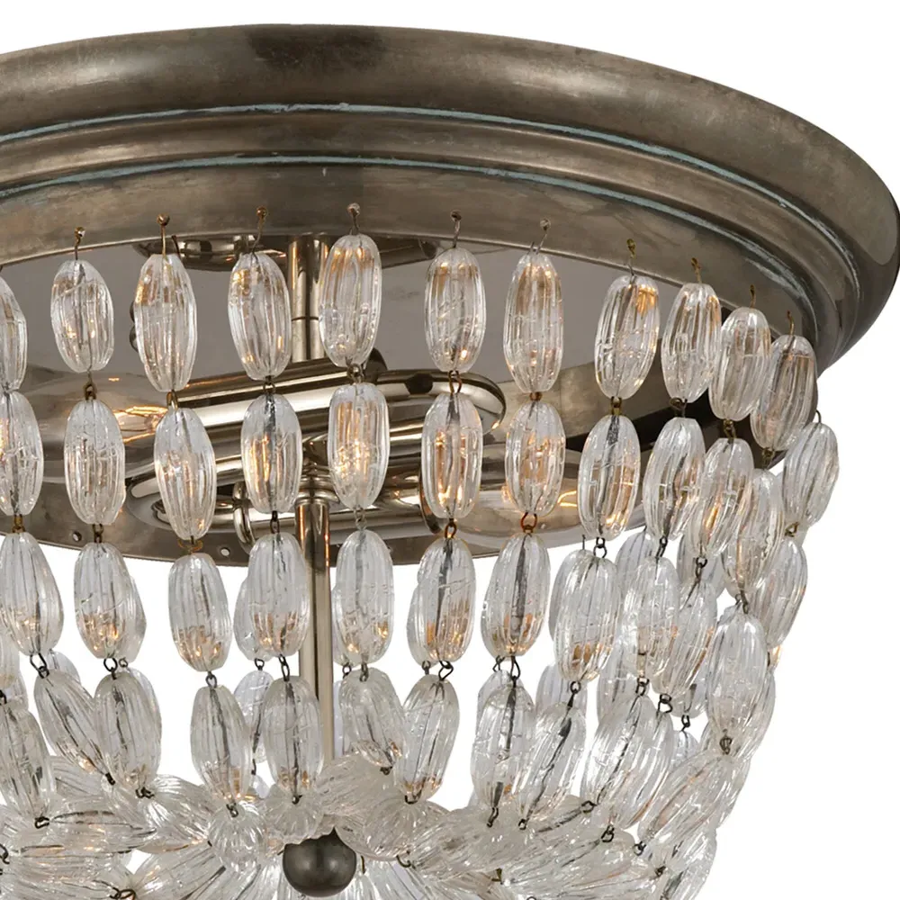 Paris Flea Market Medium Glass Flush Mount - Sheffield Silver