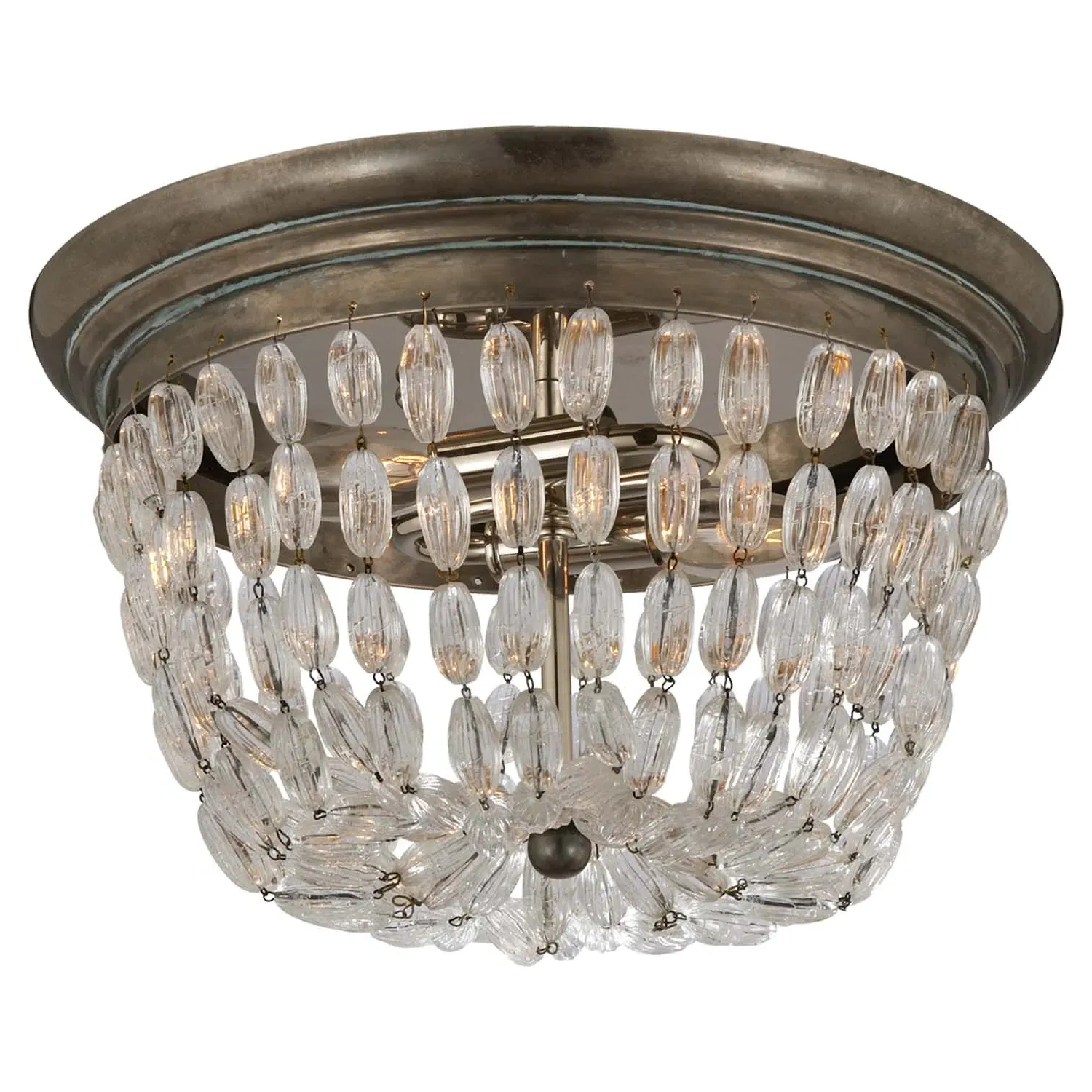 Paris Flea Market Medium Glass Flush Mount - Sheffield Silver