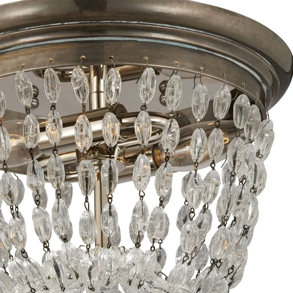 Paris Flea Market Small Glass Flush Mount - Sheffield Silver