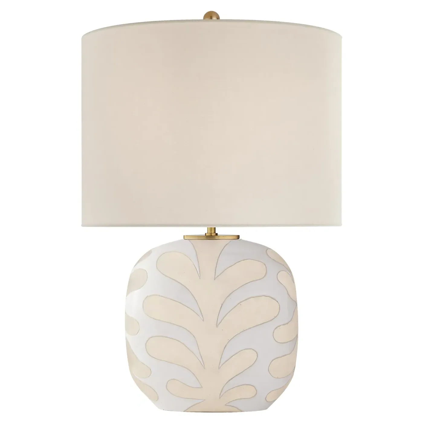 Parkwood Oval Table Lamp with Linen Shade - New White, Ceramic