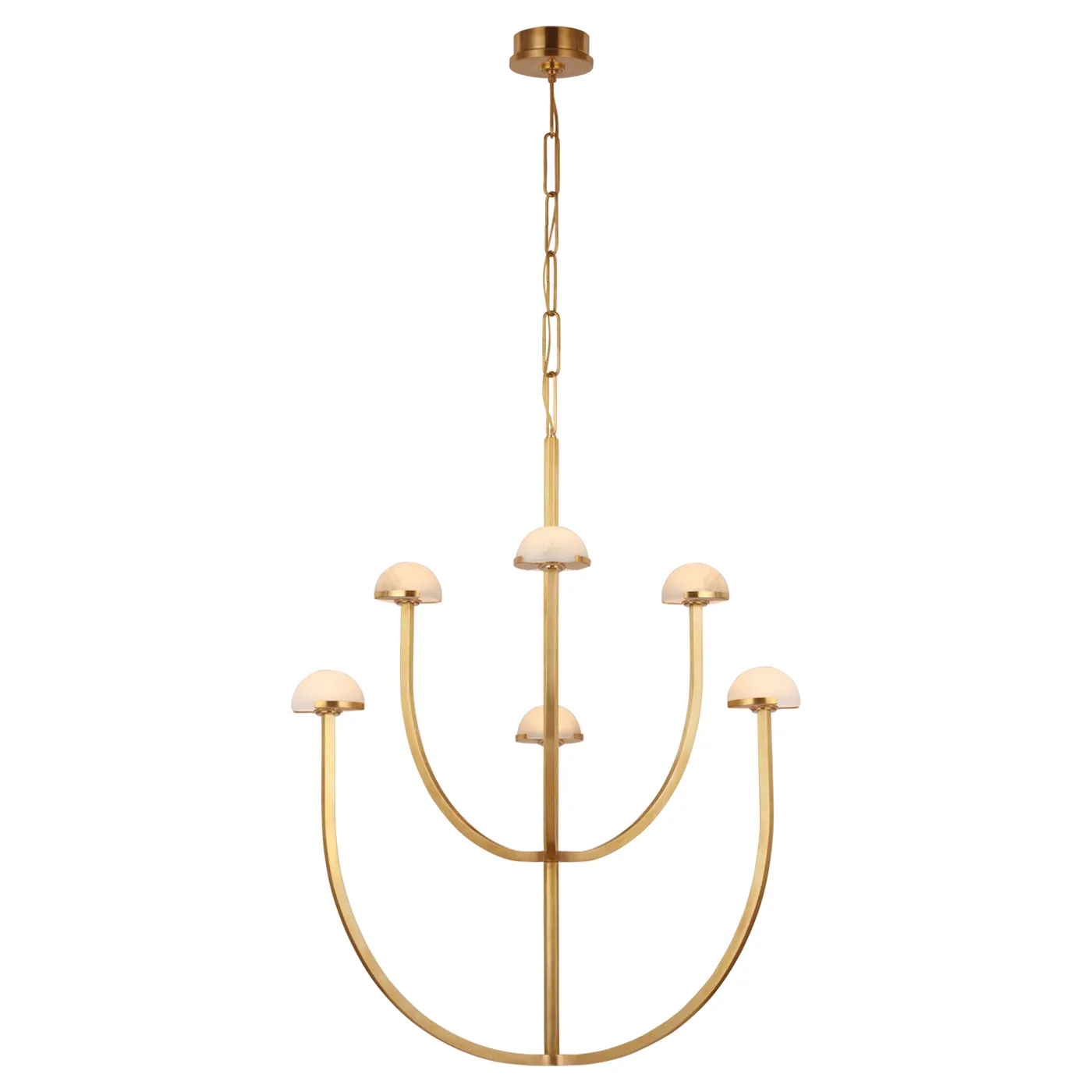 Pedra Large 2 Tier Chandelier - Antique Brass, Alabaster