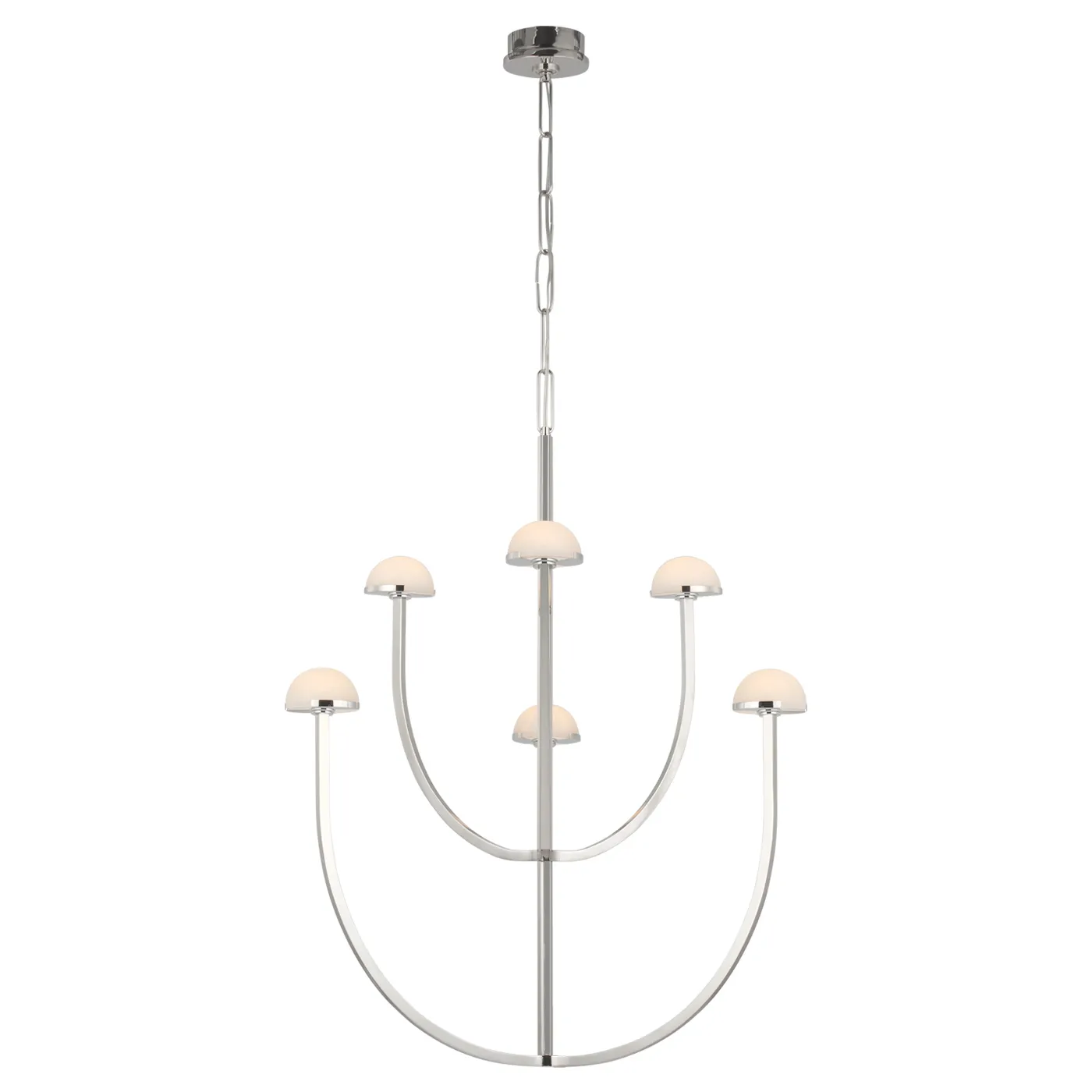 Pedra Large 2 Tier Chandelier - Polished Nickel, Alabaster