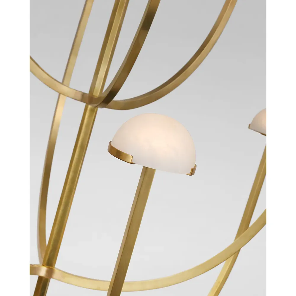 Pedra XLarge 3 Tier Chandelier - Antique Brass, Alabaster