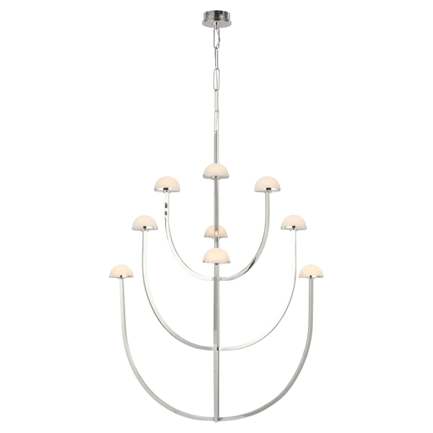 Pedra XLarge 3 Tier Chandelier - Polished Nickel, Alabaster