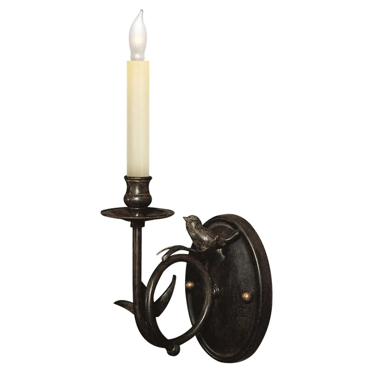 Perching Bird Wall Sconce - Rust, Iron image