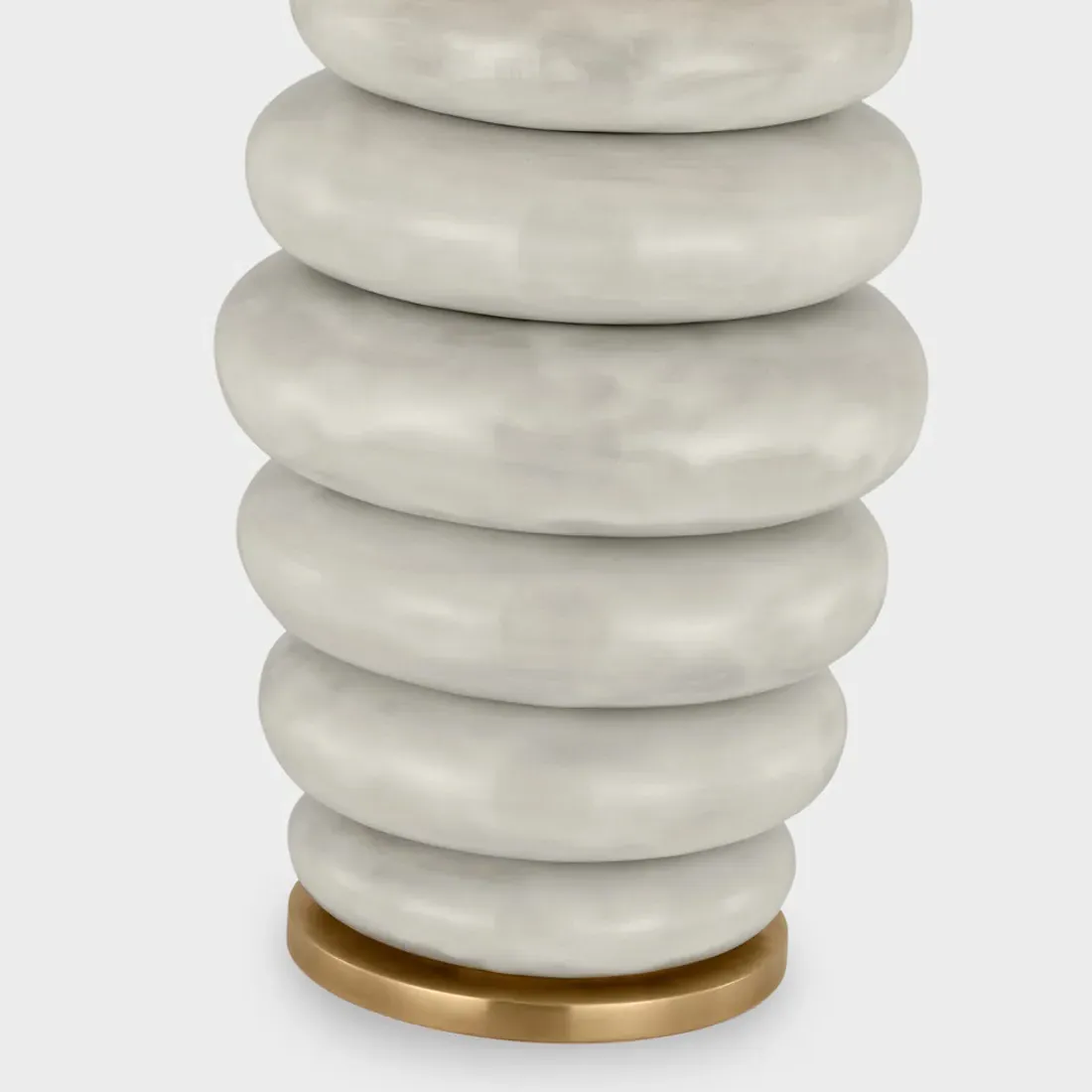 Phoebe Cordless Stacked Table Lamp - Antiqued White, Ceramic