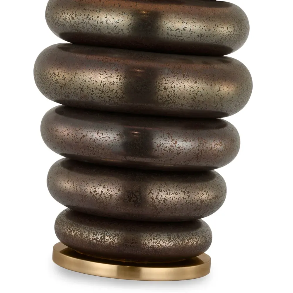 Phoebe Stacked Cordless Table Lamp - Crystal Bronze, Ceramic