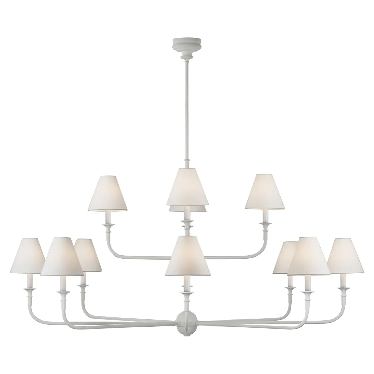 Piaf Grande 2 Tier Chandelier - Plaster White, Metal