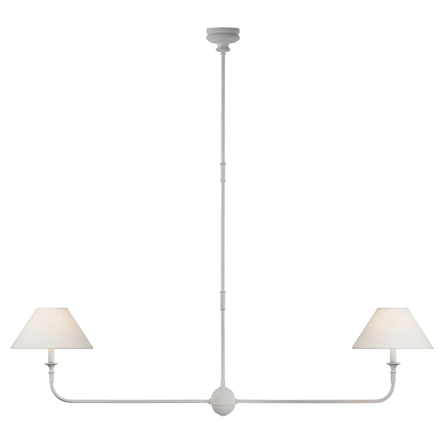 Piaf Large Linear Pendant - Plaster White, Metal