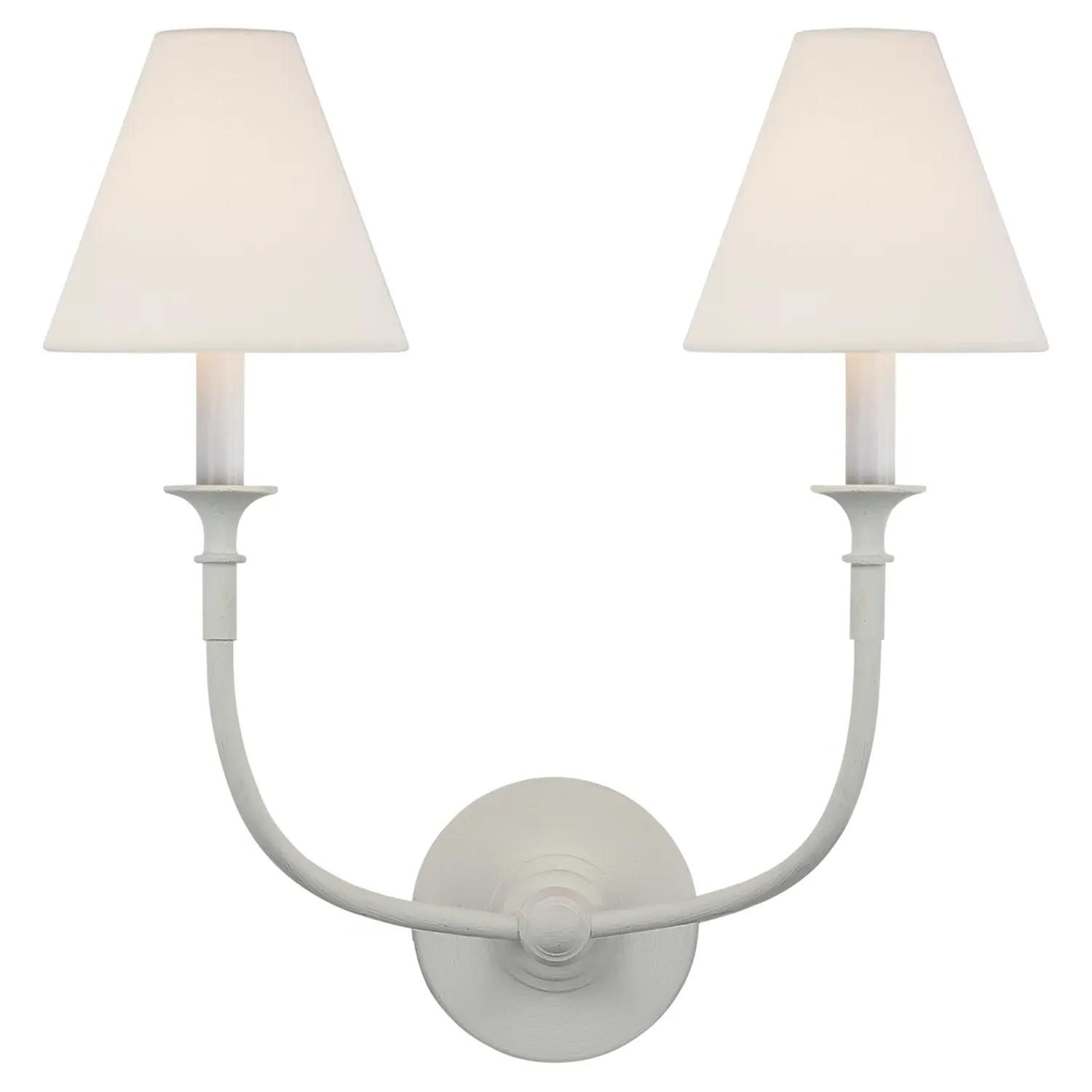 Piaf Wall Sconce with Linen Shade - Plaster White, Metal