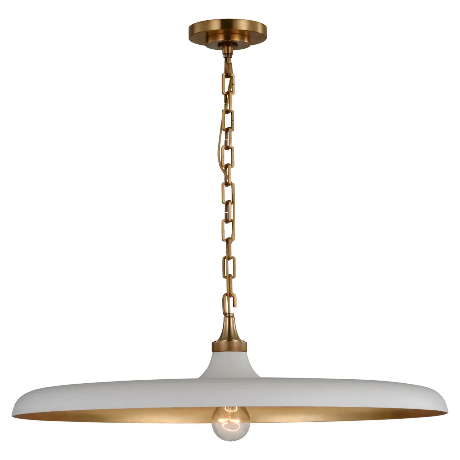 Piatto Large Pendant Light - Antique Brass, Metal
