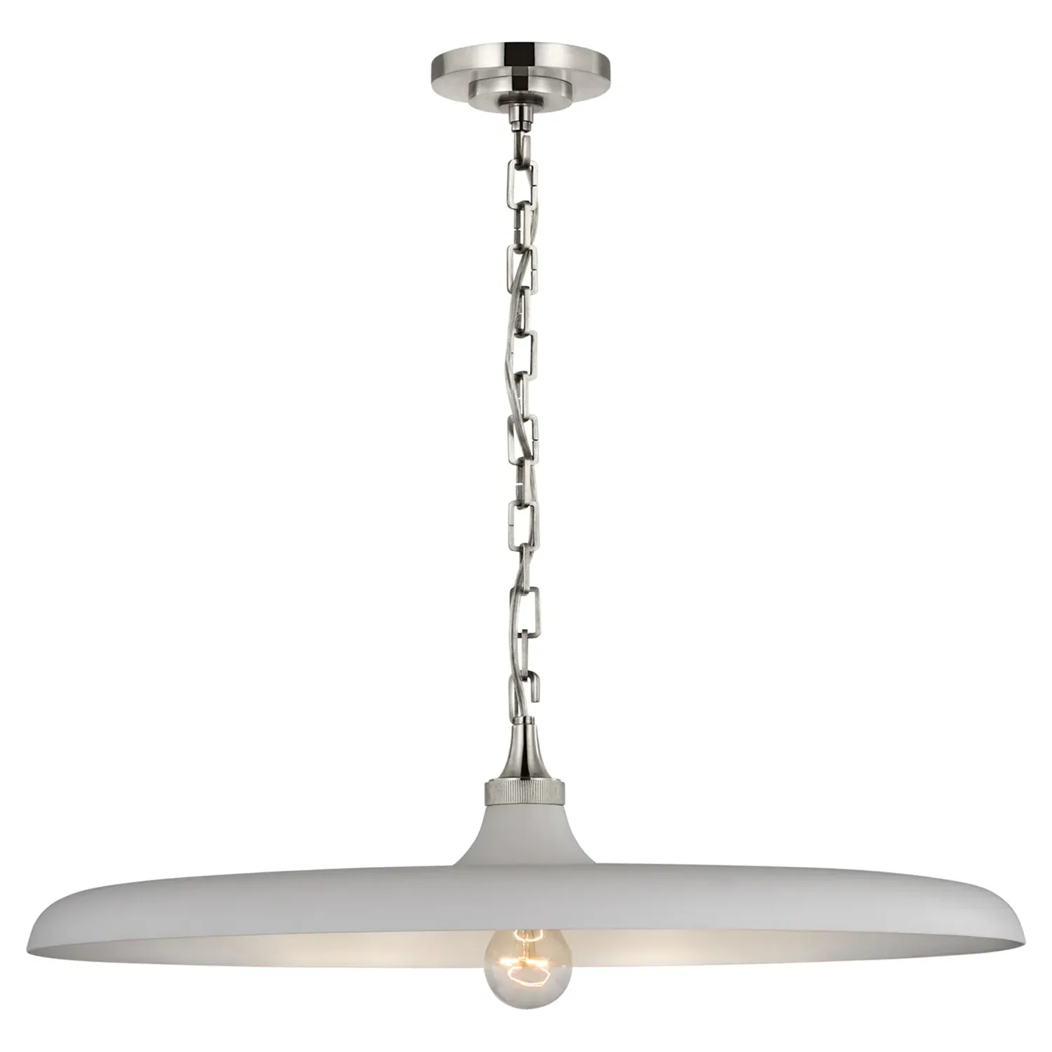 Piatto Large Pendant Light - Polished Nickel, Metal