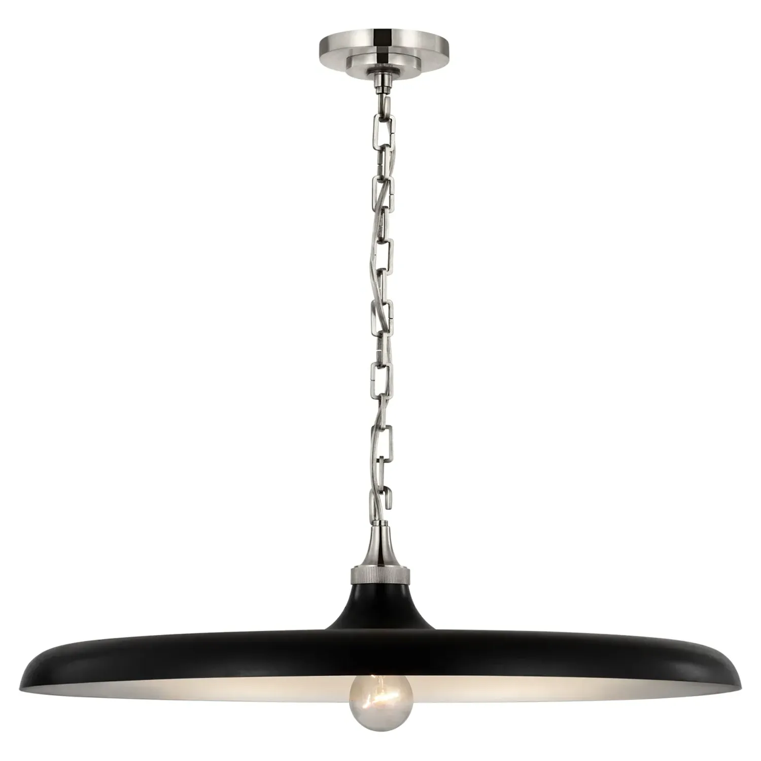 Piatto Large Pendant Light - Polished Nickel, Metal